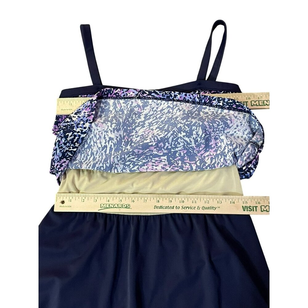 Le Cove Swim Dress Womens 16 Used 15623-2 Blue Purple - Picture 10 of 15